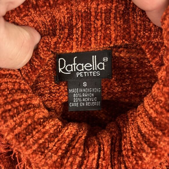 Rafaella Petites Sweater Women's Small Orange Turtleneck Soft - Picture 11 of 12